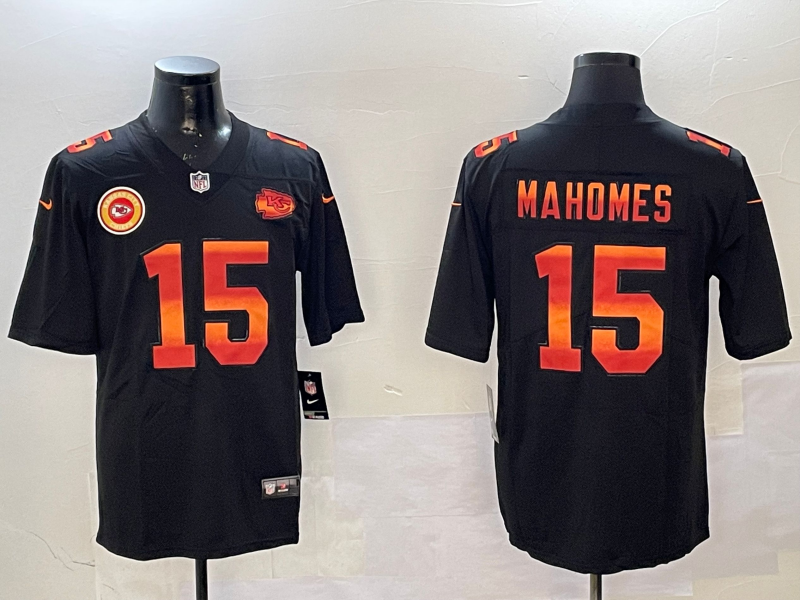 Men Kansas City Chiefs #15 Mahomes black Rainbow 2025 Nike Limited NFL Jersey